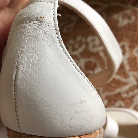 Jimmy Choo Optic White Vachetta Leather Portia 120 Silver Cork 10/EU 40 - Picture 14 of 14